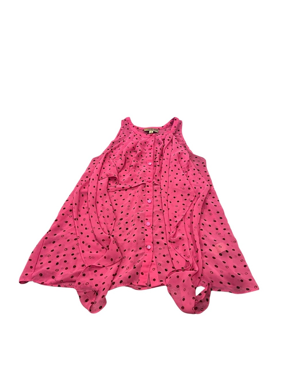 princess vera wang Pink Polka Dot Sleeveless Blouse